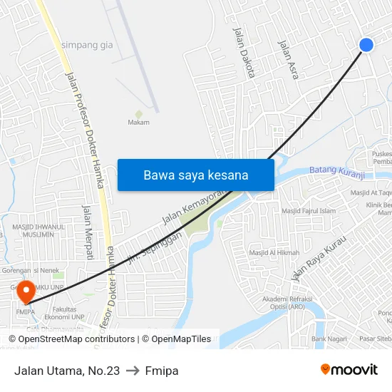 Jalan Utama, No.23 to Fmipa map