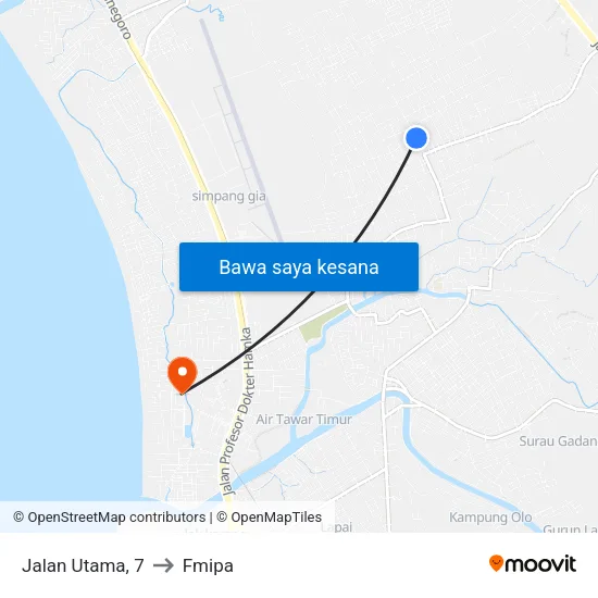 Jalan Utama, 7 to Fmipa map