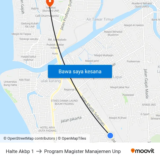 Halte Akbp 1 to Program Magister Manajemen Unp map