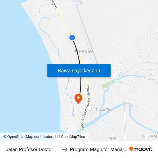 Jalan Profesor Doktor Hamka, 22 to Program Magister Manajemen Unp map