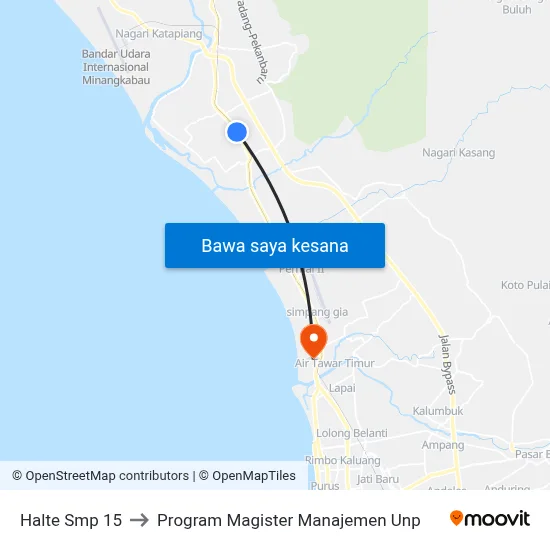 Halte Smp 15 to Program Magister Manajemen Unp map