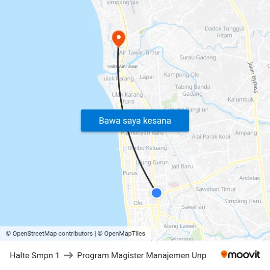 Halte Smpn 1 to Program Magister Manajemen Unp map