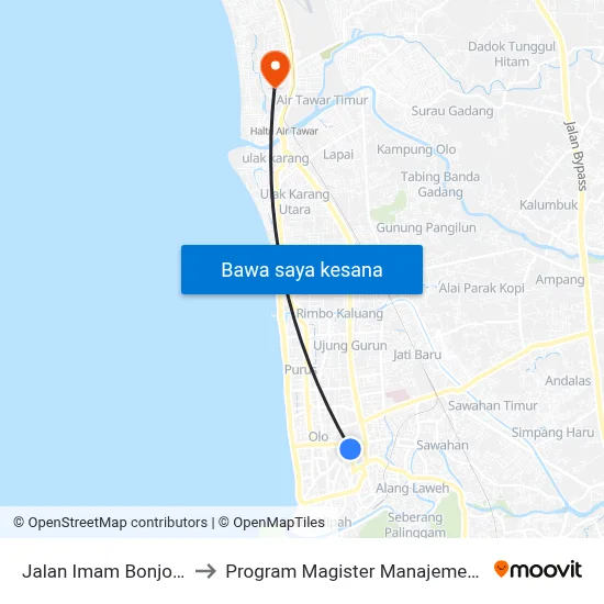 Jalan Imam Bonjol, 5a to Program Magister Manajemen Unp map