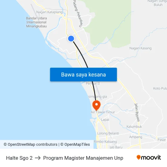 Halte Sgo 2 to Program Magister Manajemen Unp map