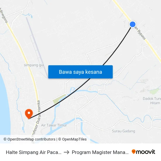 Halte Simpang Air Pacah Permai I to Program Magister Manajemen Unp map