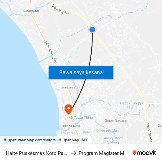 Halte Puskesmas Koto Panjang Ikur Koto I to Program Magister Manajemen Unp map