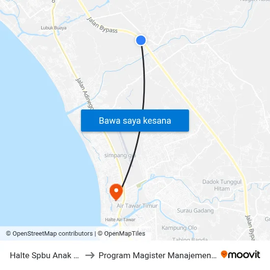 Halte Spbu Anak Air I to Program Magister Manajemen Unp map