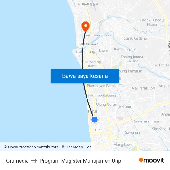 Gramedia to Program Magister Manajemen Unp map