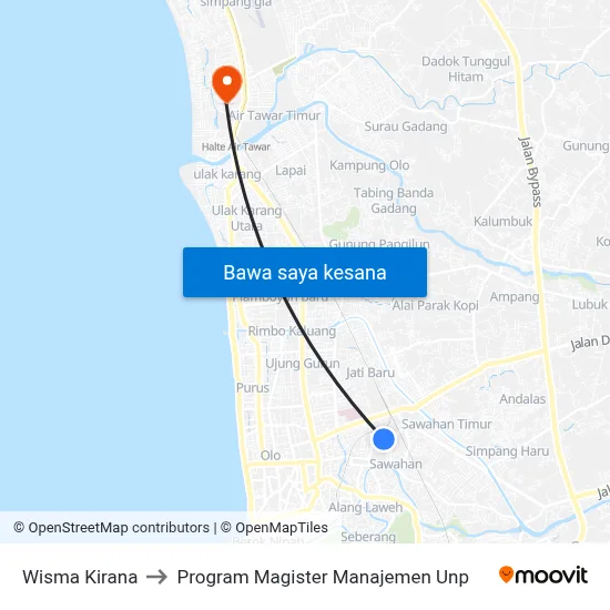 Wisma Kirana to Program Magister Manajemen Unp map