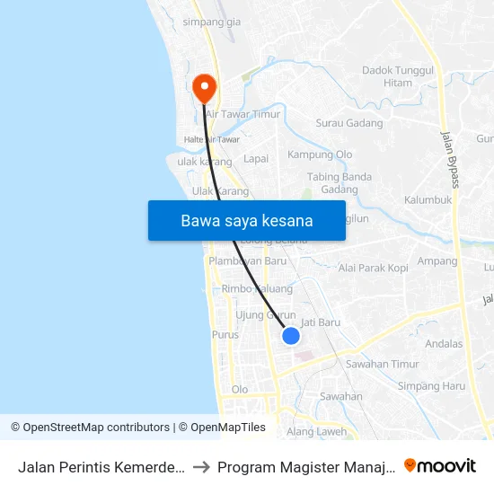 Jalan Perintis Kemerdekaan, 57c to Program Magister Manajemen Unp map