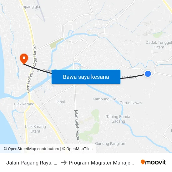 Jalan Pagang Raya, No.47 to Program Magister Manajemen Unp map