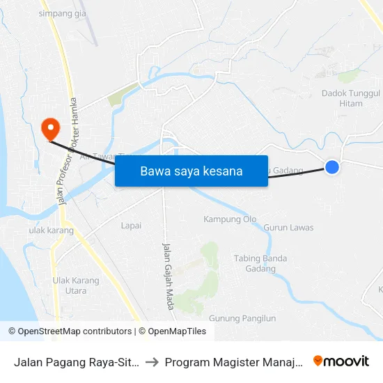 Jalan Pagang Raya-Siteba, 160 to Program Magister Manajemen Unp map