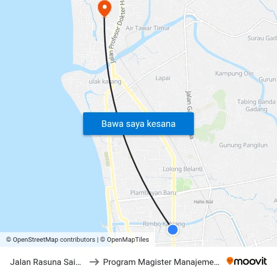 Jalan Rasuna Said, 79 to Program Magister Manajemen Unp map