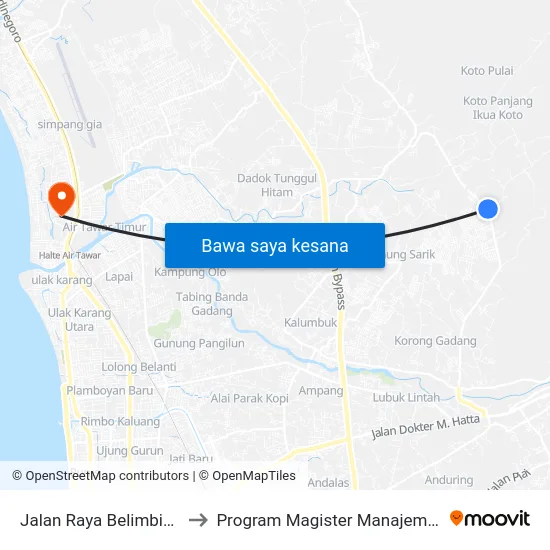 Jalan Raya Belimbing, 50 to Program Magister Manajemen Unp map