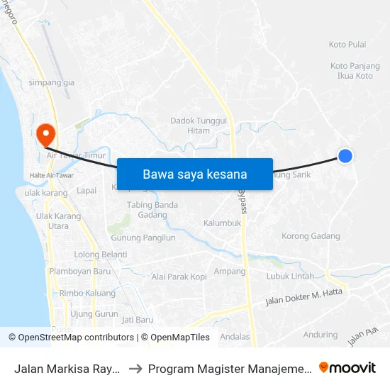 Jalan Markisa Raya, 43 to Program Magister Manajemen Unp map