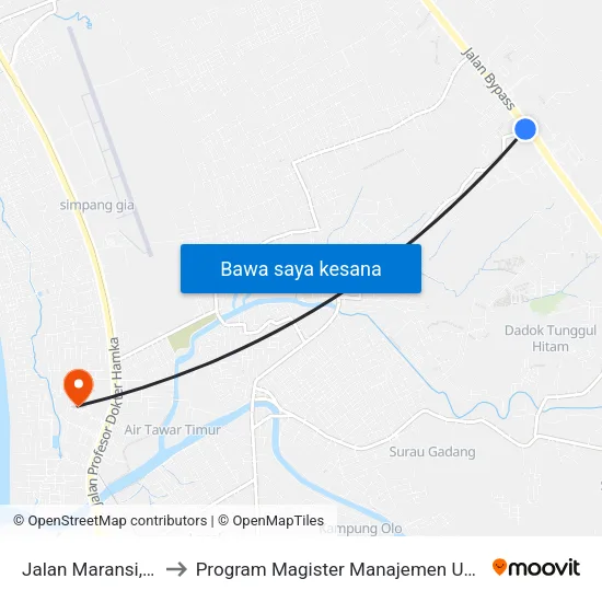 Jalan Maransi, 2 to Program Magister Manajemen Unp map