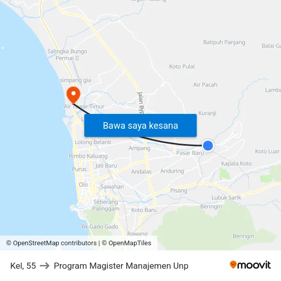 Kel, 55 to Program Magister Manajemen Unp map
