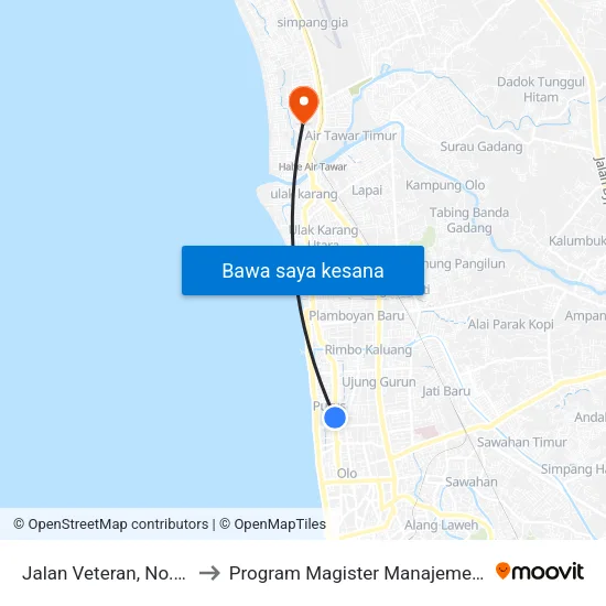 Jalan Veteran, No.13 A to Program Magister Manajemen Unp map