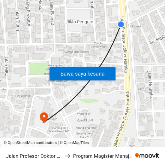 Jalan Profesor Doktor Hamka, 10 to Program Magister Manajemen Unp map