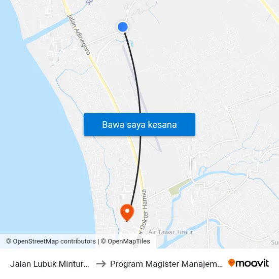 Jalan Lubuk Minturun, 38 to Program Magister Manajemen Unp map