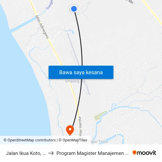 Jalan Ikua Koto, 30 to Program Magister Manajemen Unp map