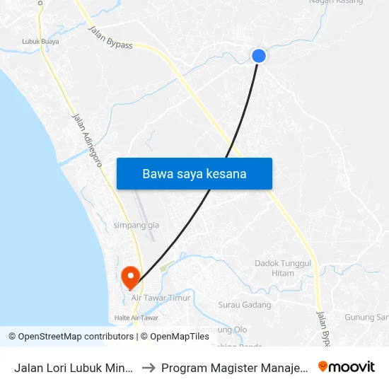 Jalan Lori Lubuk Minturun, 6 to Program Magister Manajemen Unp map