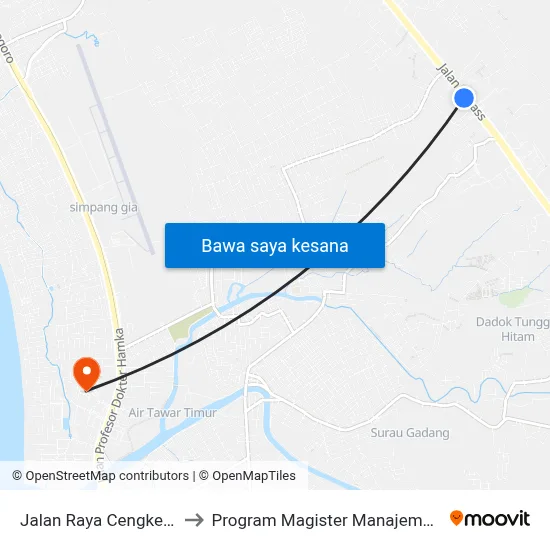 Jalan Raya Cengkeh, 14 to Program Magister Manajemen Unp map