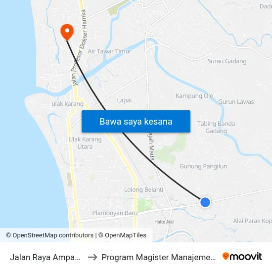 Jalan Raya Ampang, 1 to Program Magister Manajemen Unp map