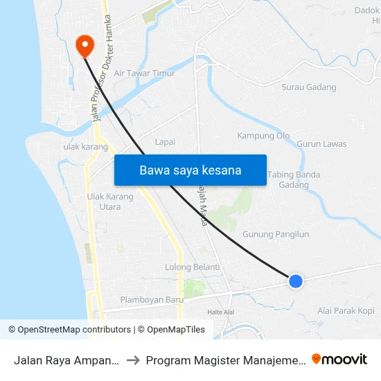 Jalan Raya Ampang, 17 to Program Magister Manajemen Unp map