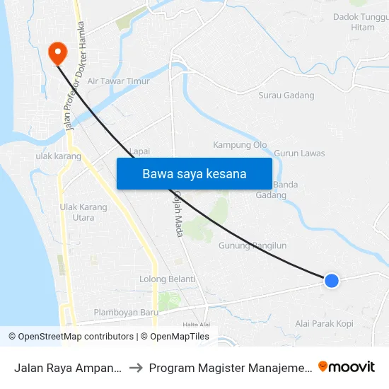 Jalan Raya Ampang, 41 to Program Magister Manajemen Unp map