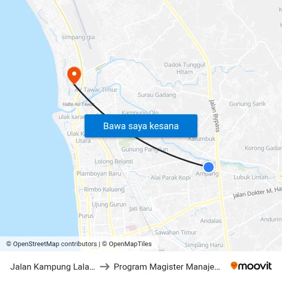 Jalan Kampung Lalang, 13 to Program Magister Manajemen Unp map