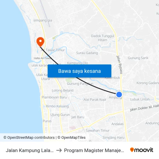 Jalan Kampung Lalang, 56 to Program Magister Manajemen Unp map