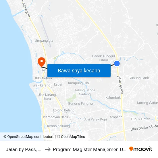 Jalan by Pass, 14 to Program Magister Manajemen Unp map