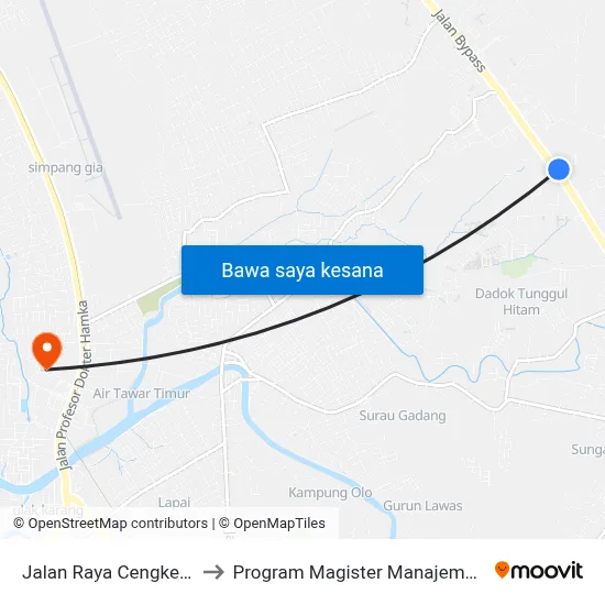 Jalan Raya Cengkeh, 13 to Program Magister Manajemen Unp map