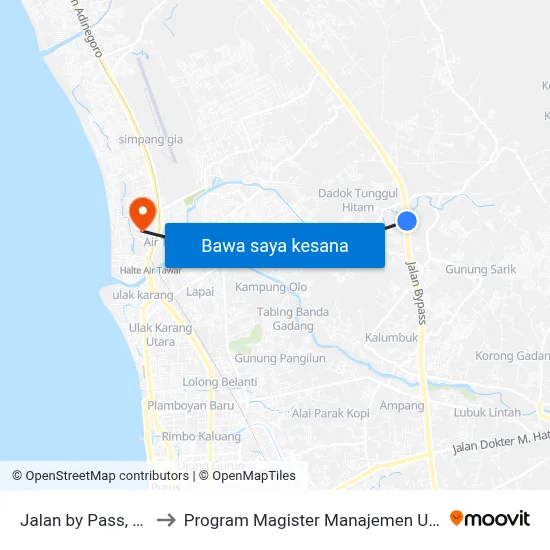 Jalan by Pass, 14 to Program Magister Manajemen Unp map