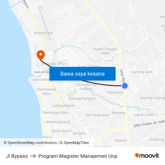 Jl Bypass to Program Magister Manajemen Unp map