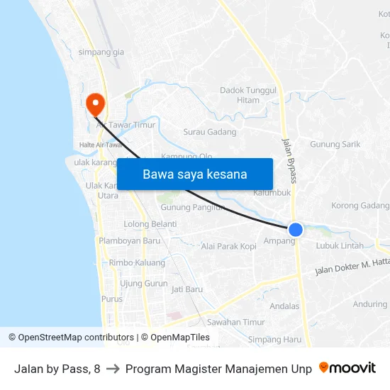 Jalan by Pass, 8 to Program Magister Manajemen Unp map