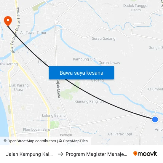 Jalan Kampung Kalawi, 43 to Program Magister Manajemen Unp map