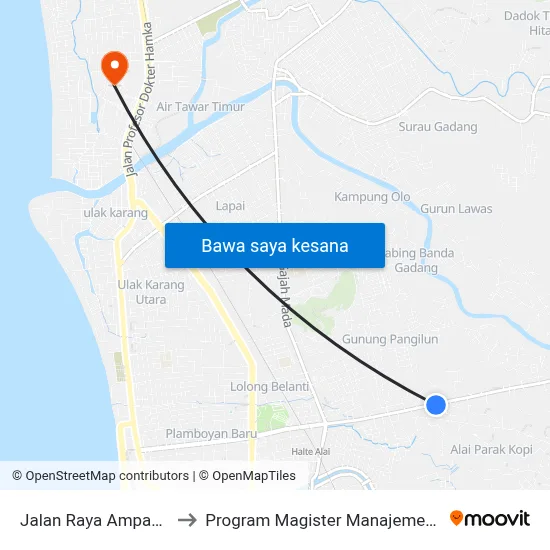 Jalan Raya Ampang, 9 to Program Magister Manajemen Unp map