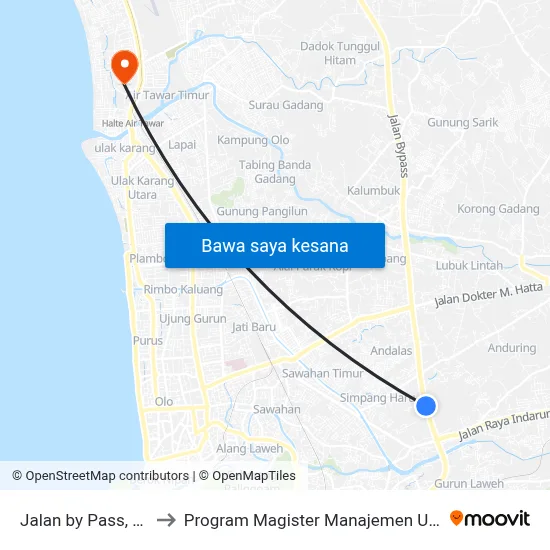Jalan by Pass, 16 to Program Magister Manajemen Unp map