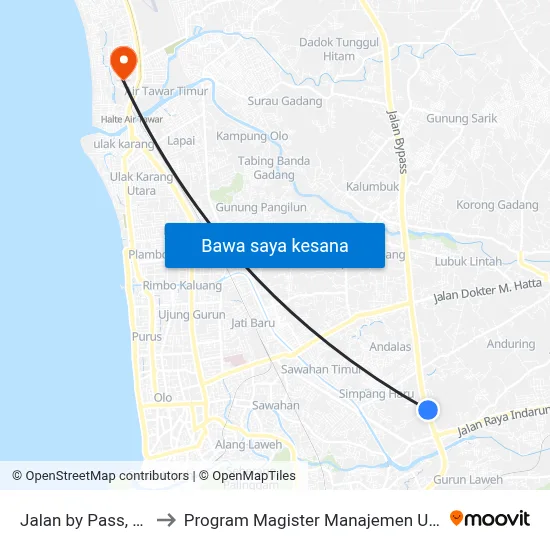Jalan by Pass, 17 to Program Magister Manajemen Unp map
