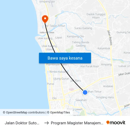 Jalan Doktor Sutomo, 25 to Program Magister Manajemen Unp map