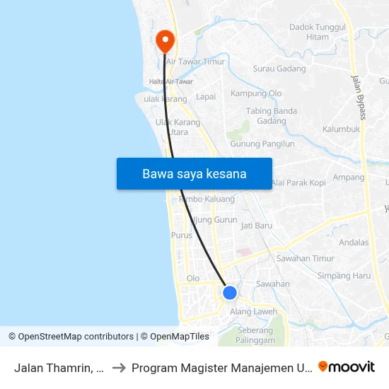 Jalan Thamrin, 18 to Program Magister Manajemen Unp map
