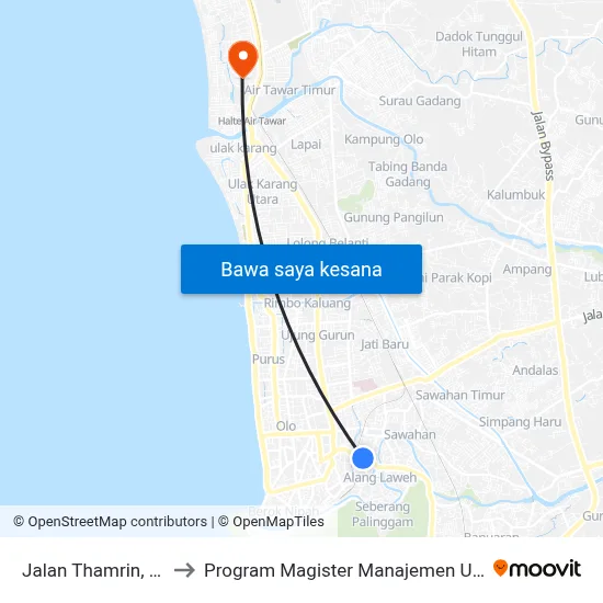 Jalan Thamrin, 56 to Program Magister Manajemen Unp map