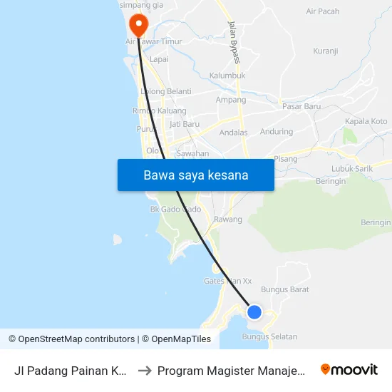 Jl Padang Painan Km 17,5 to Program Magister Manajemen Unp map