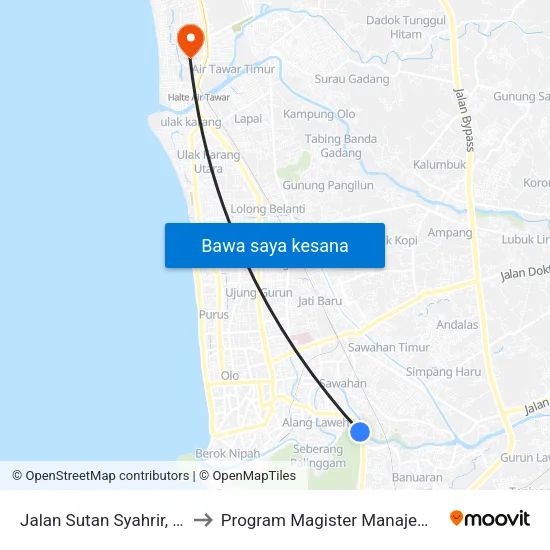 Jalan Sutan Syahrir, No.19 to Program Magister Manajemen Unp map