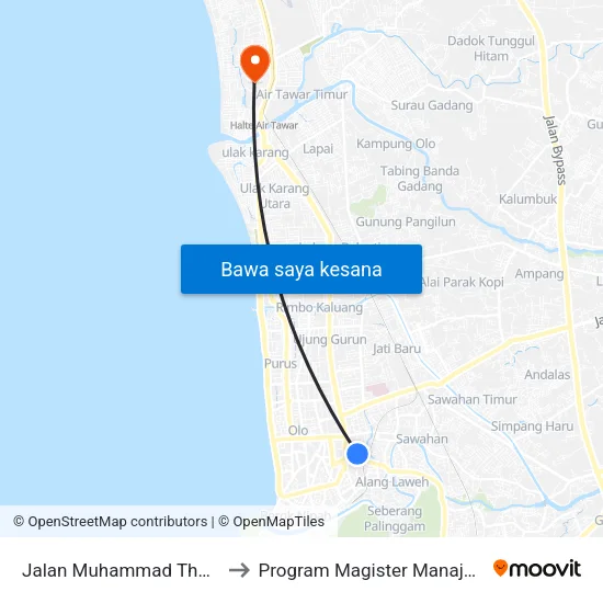 Jalan Muhammad Thamrin, 49 to Program Magister Manajemen Unp map