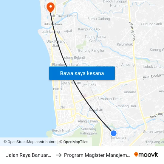 Jalan Raya Banuaran, 22 to Program Magister Manajemen Unp map