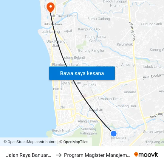 Jalan Raya Banuaran, 22 to Program Magister Manajemen Unp map
