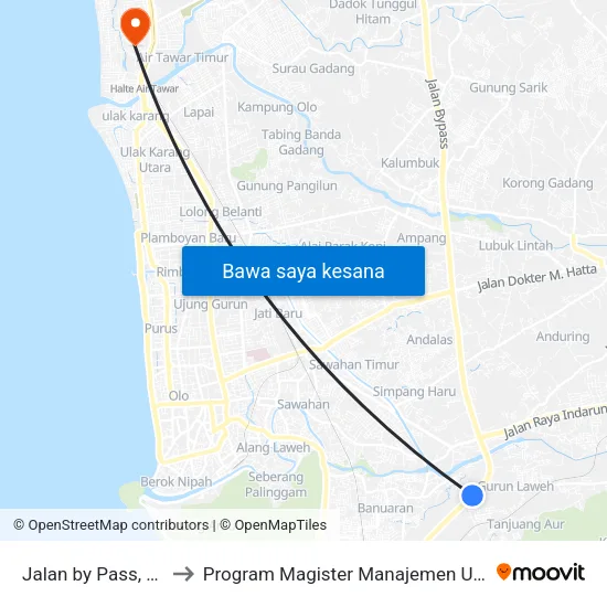 Jalan by Pass, 30 to Program Magister Manajemen Unp map